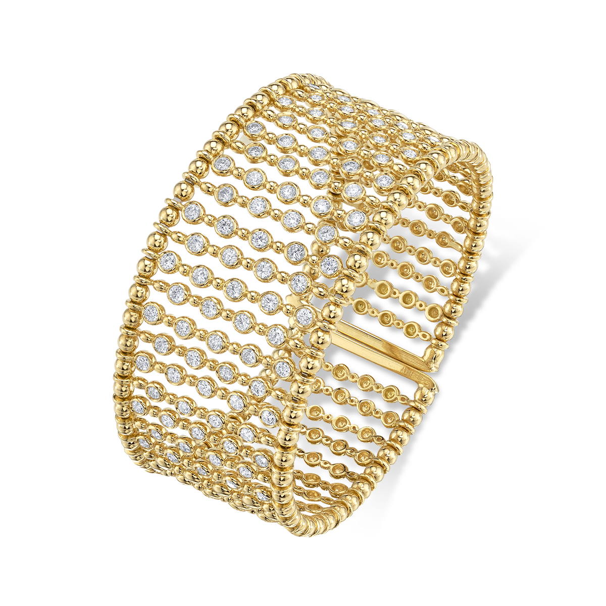 deBoulle Collection Open Diamond Cuff in Yellow Gold