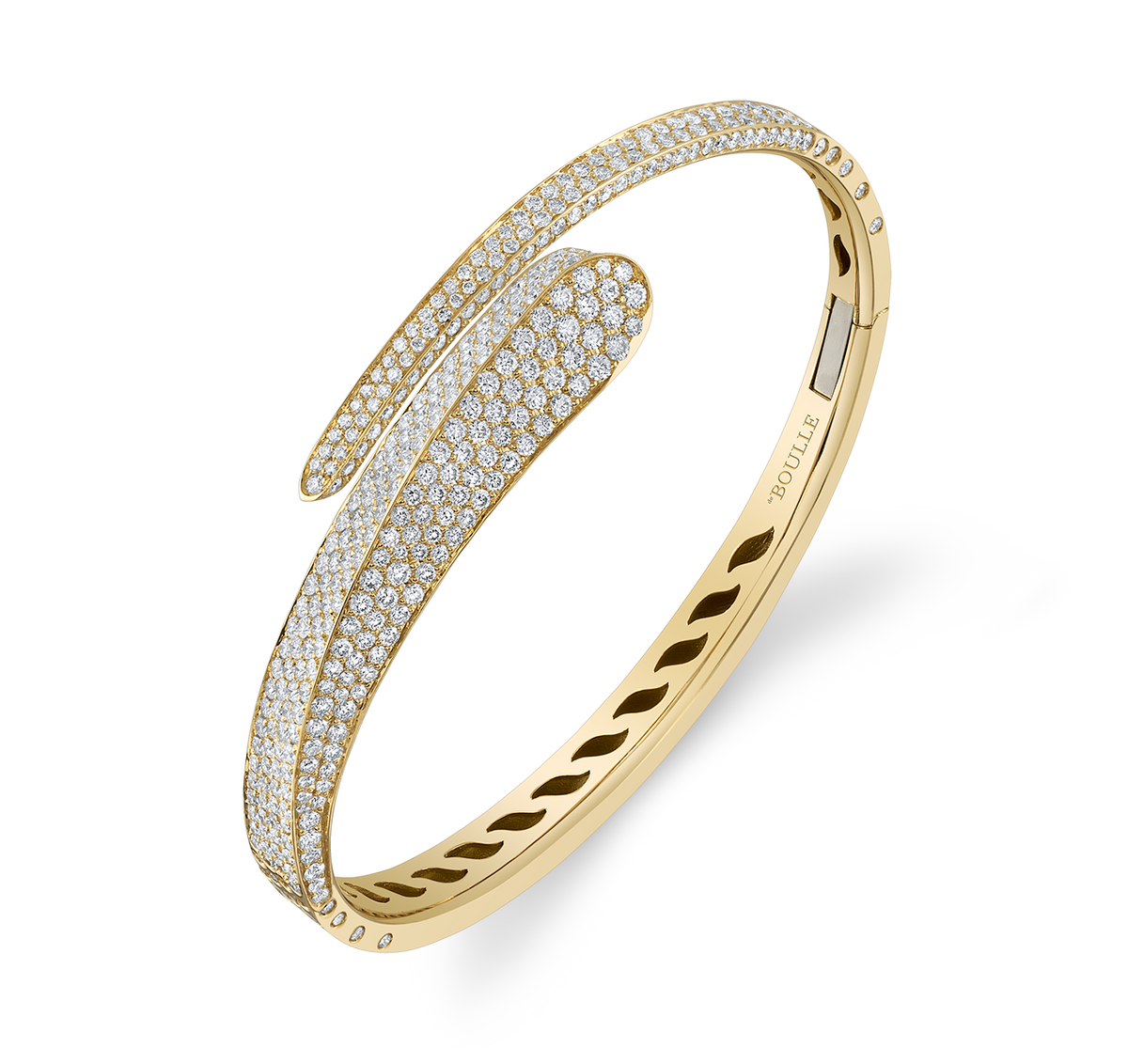 deBoulle Collection Diamond Bypass Bangle in Yellow Gold