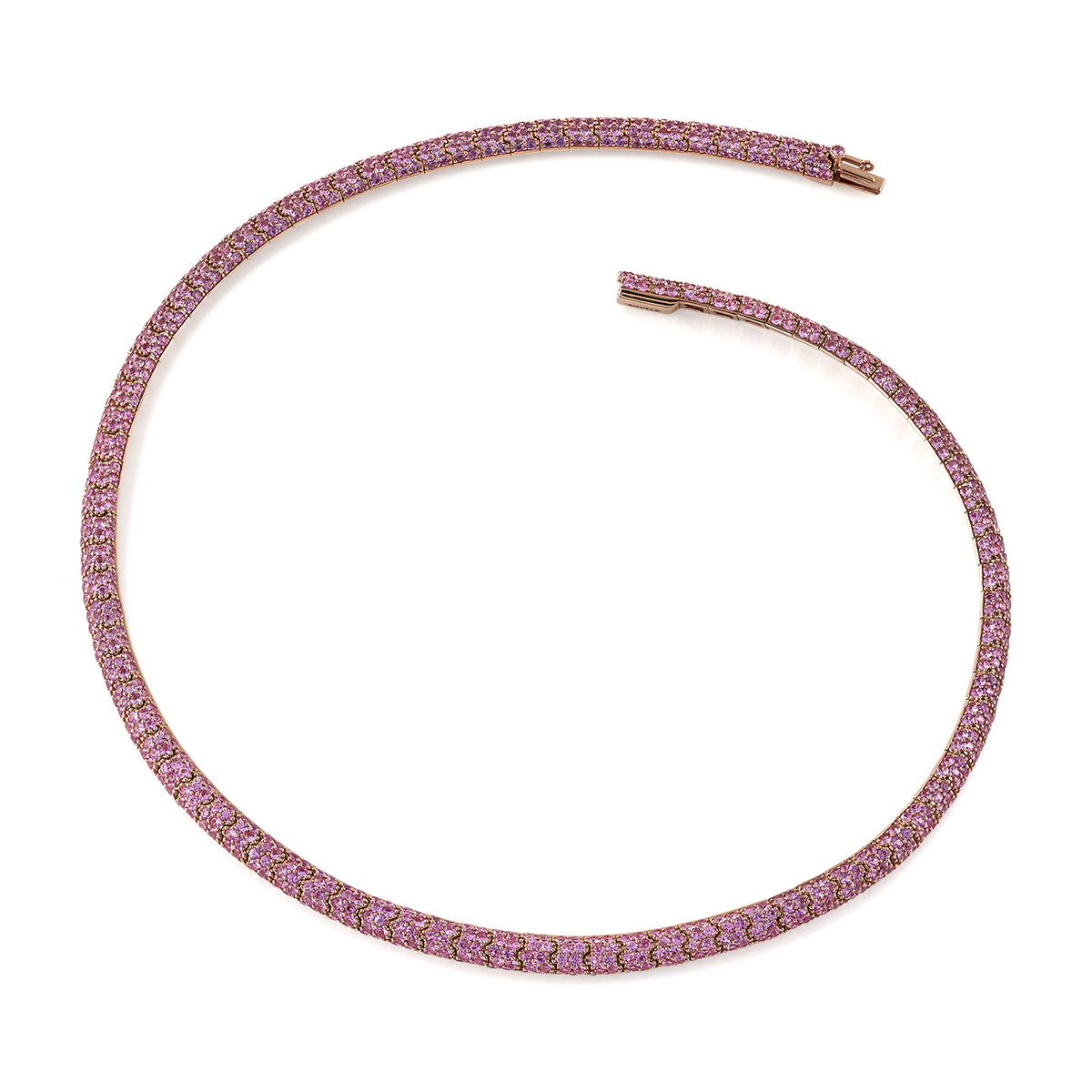 deBoulle Collection Pavé Pink Sapphire Choker