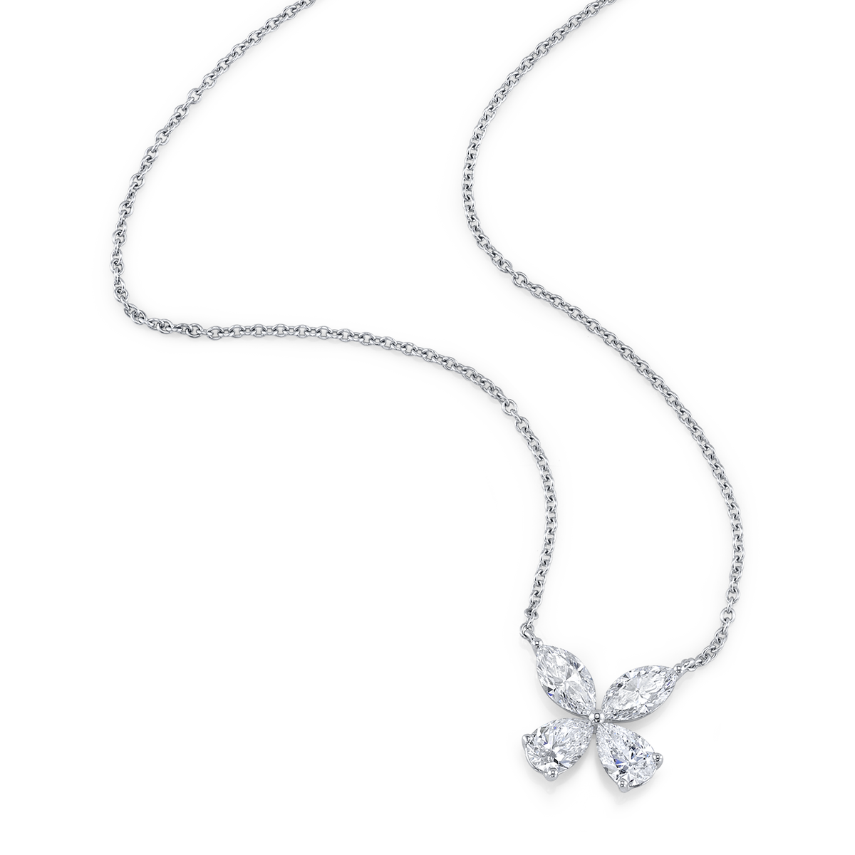 deBoulle Collection Diamond Butterfly Pendant in White Gold