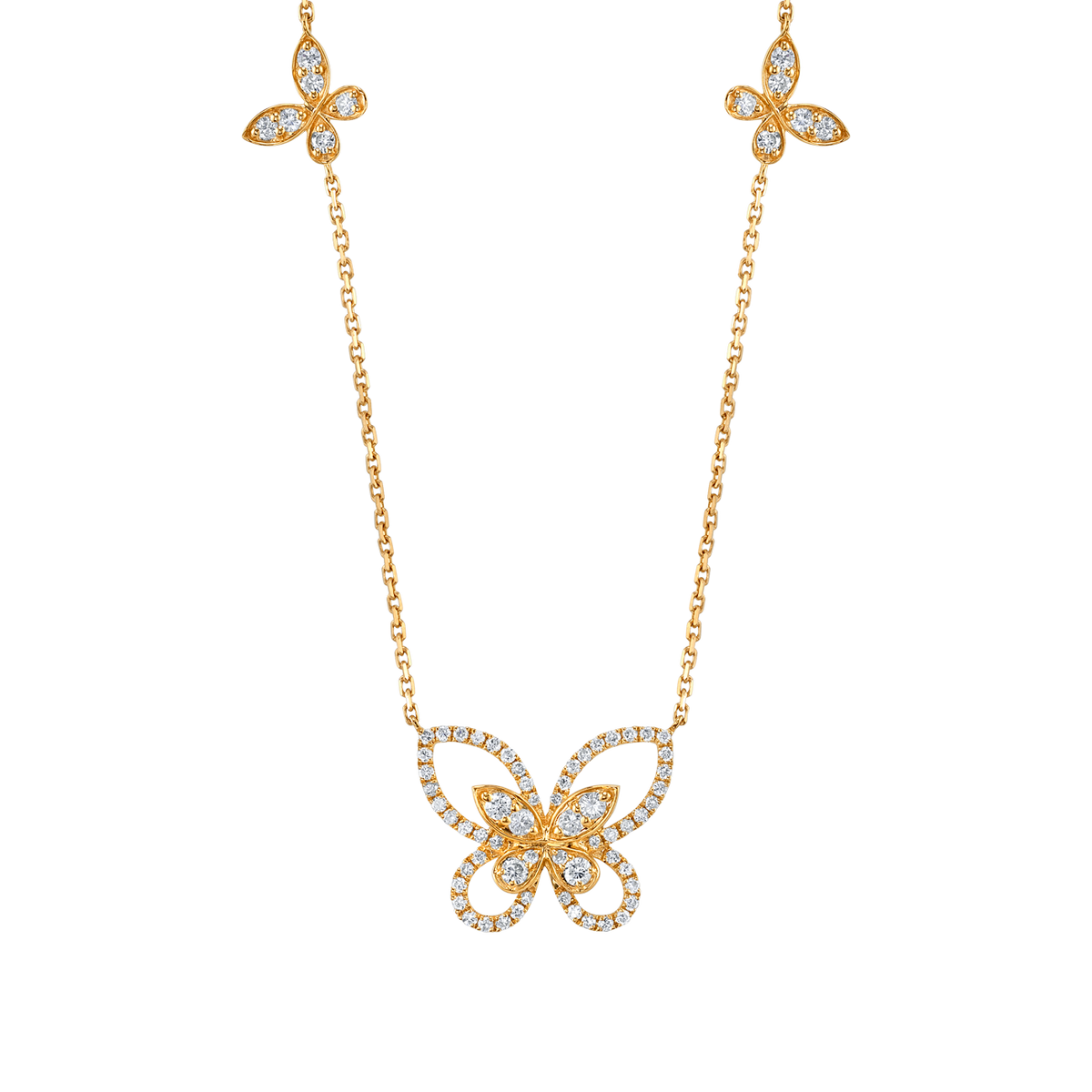 deBoulle Collection Diamond Butterfly Pendant in 18K yellow gold