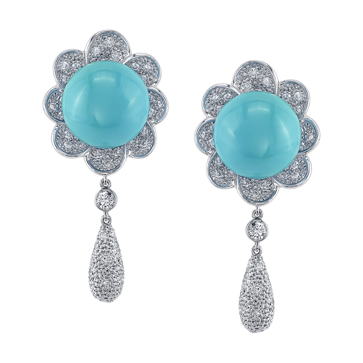 deBoulle Collection Turquoise Floral Earrings