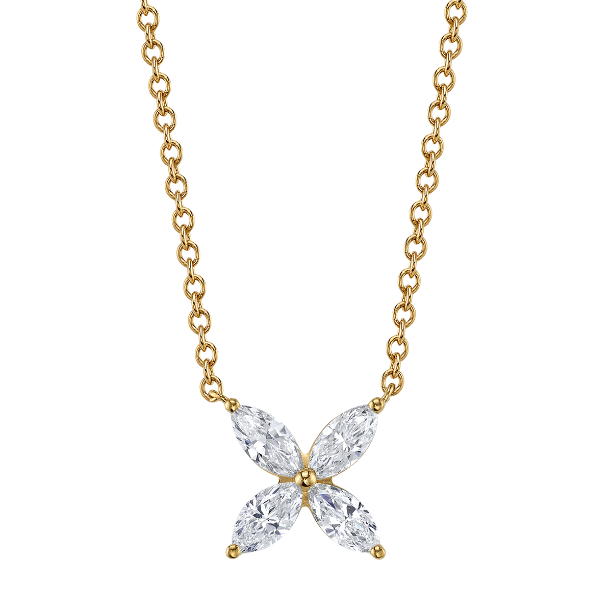 deBoulle Collection Four Petal Pendant in Yellow Gold
