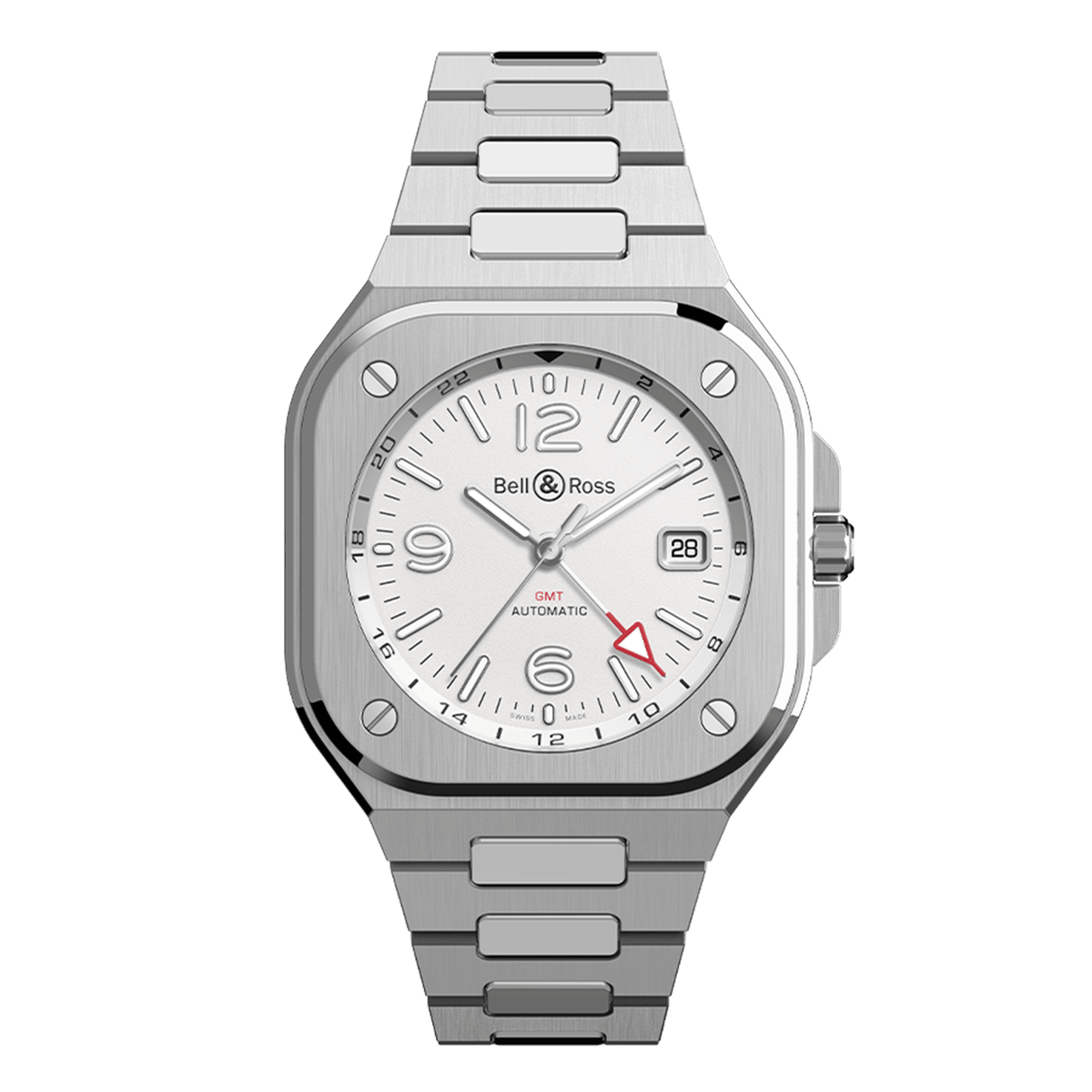 Bell & Ross BR-05 GMT White BR05G-SI-ST/SST
