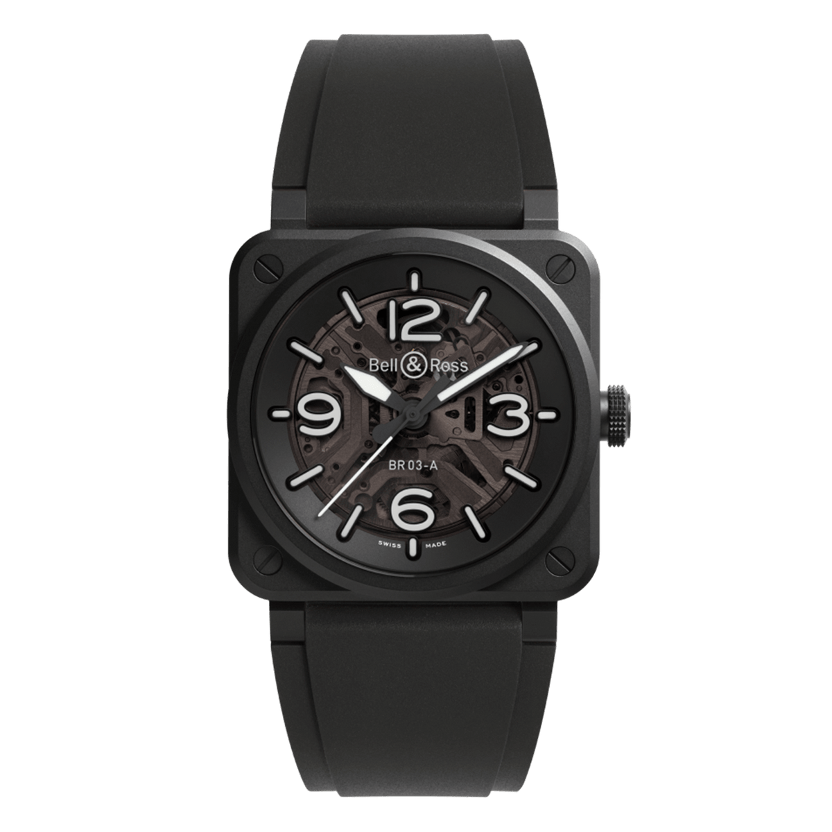 Bell & Ross Skeleton Black Ceramic BR03A-BL-SKCE/SRB