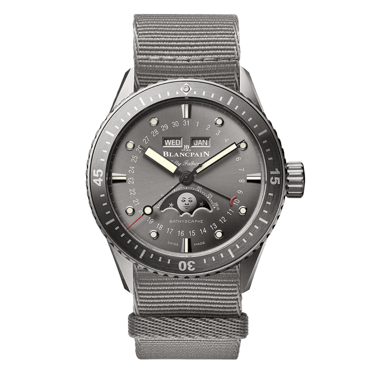 Blancpain Fifty Fathoms Bathyscaphe Quantième Complet Phases de Lune 5054 1210 NAGA