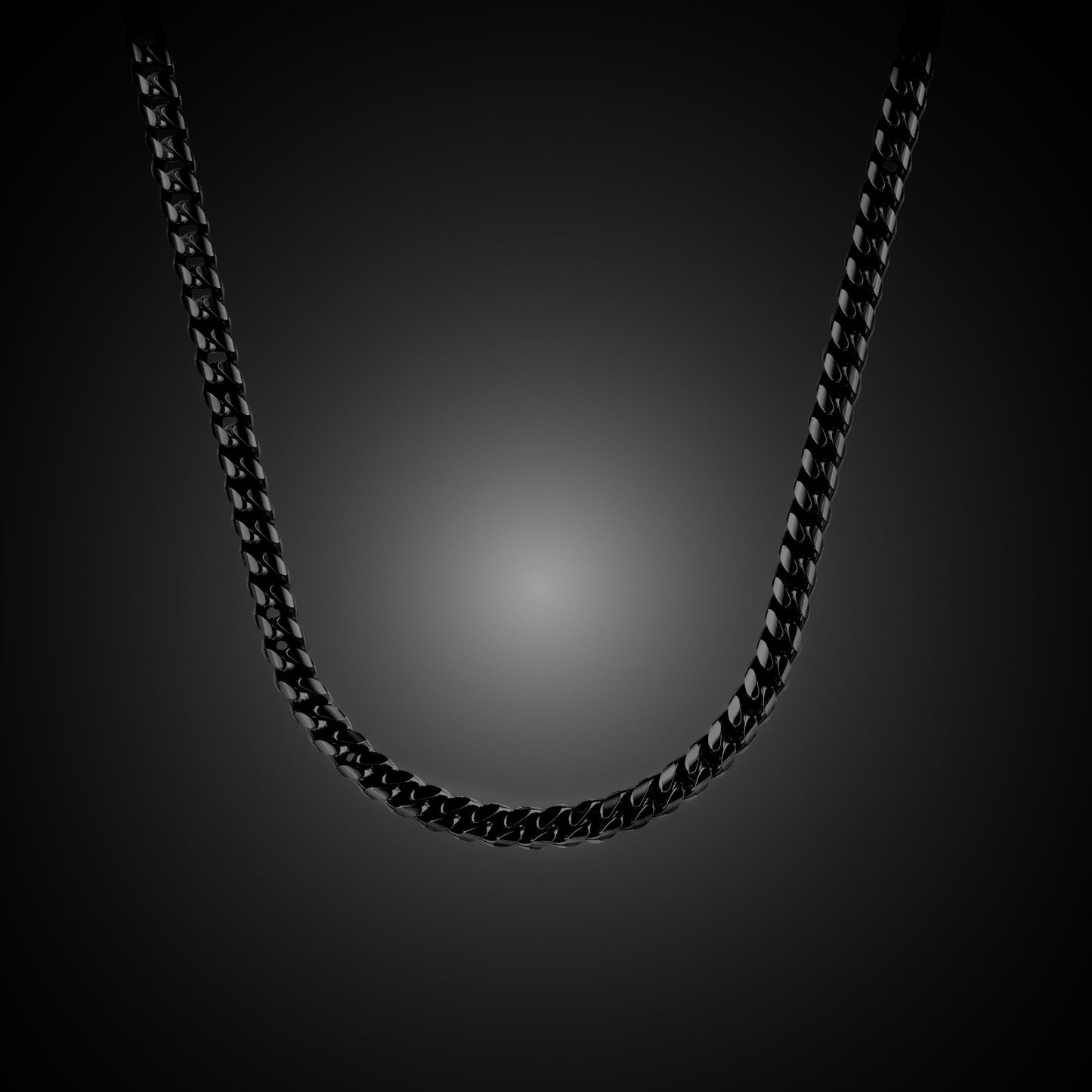 Cuban Chain Necklace, 5MM - Stealth
