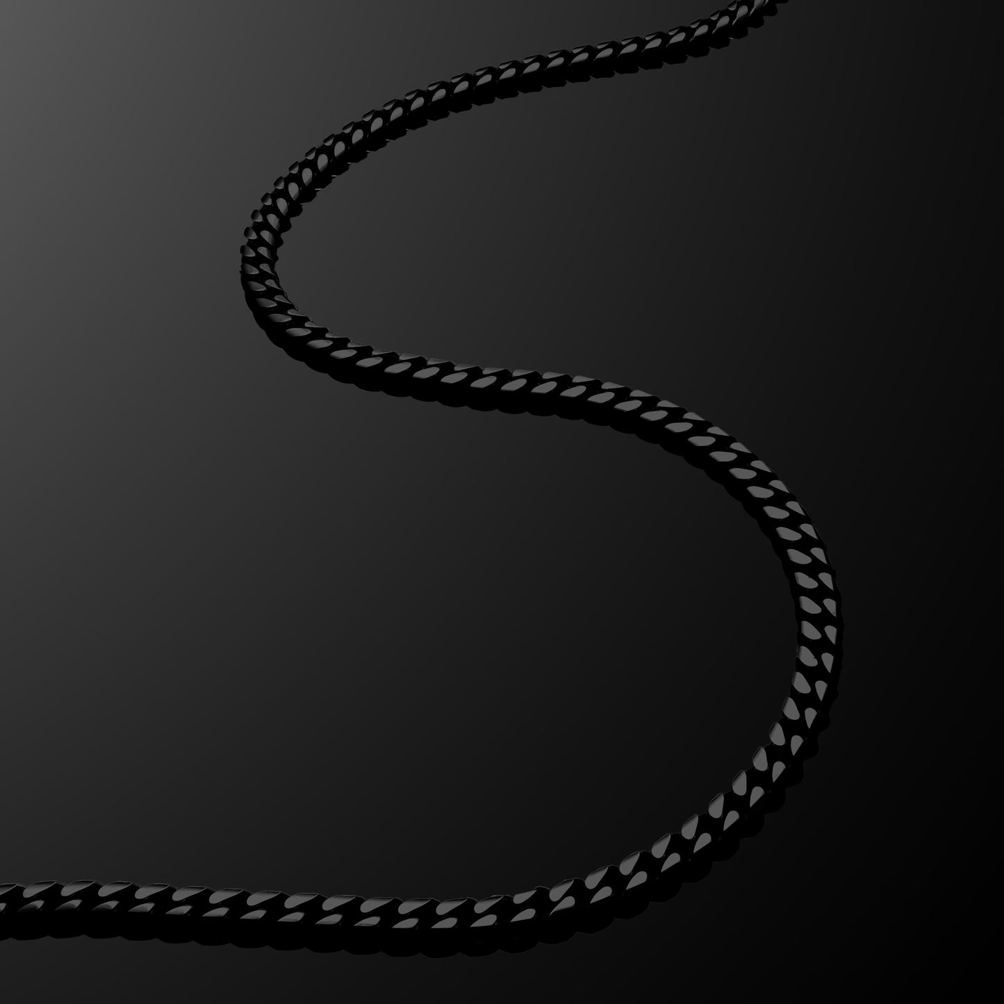 Cuban Chain Necklace, 5MM - Stealth