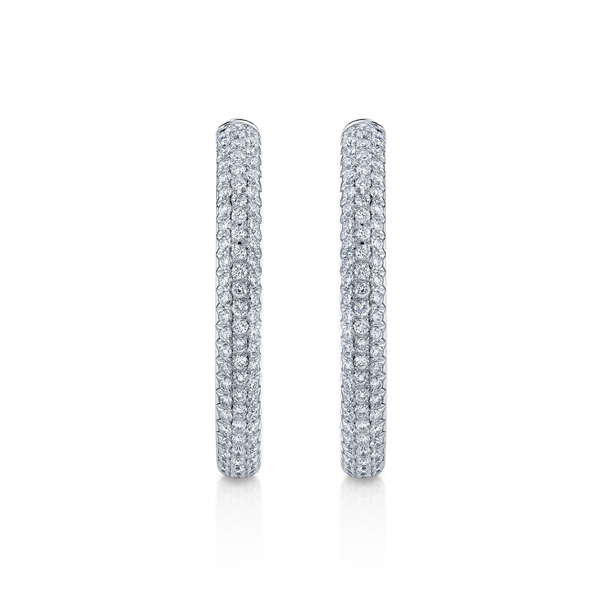 deBoulle Collection Oblong Diamond Hoop Earrings