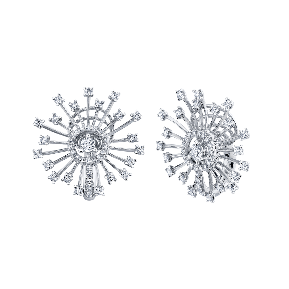 deBoulle Collection Sparkler Earrings in White Gold