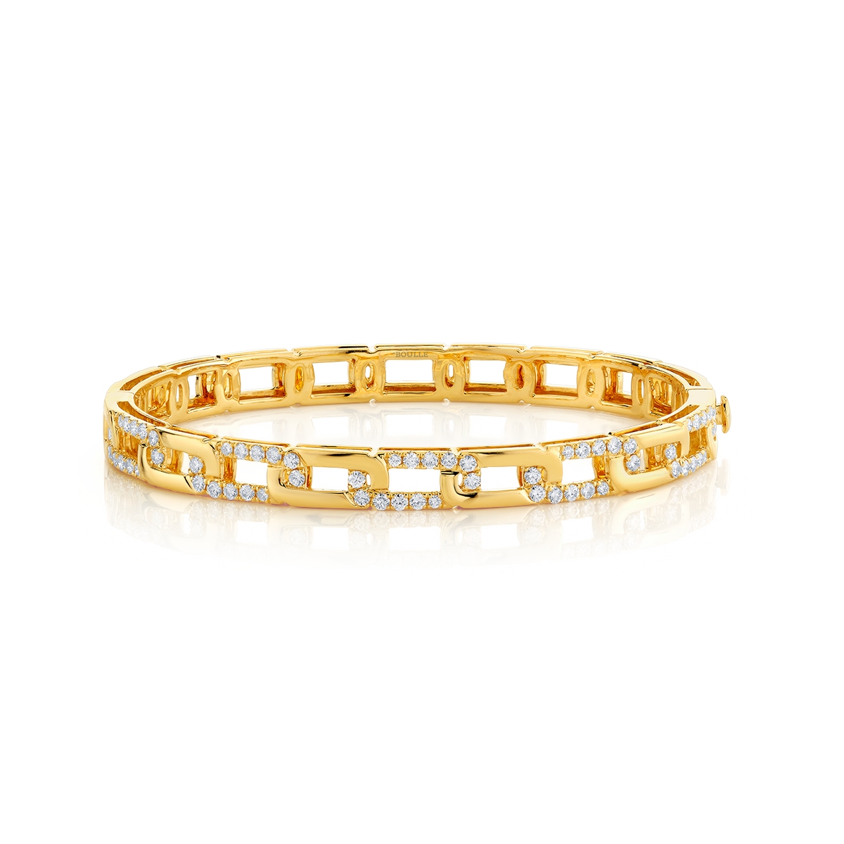 deBoulle Collection Pavé Link Diamond Bangle in Yellow Gold