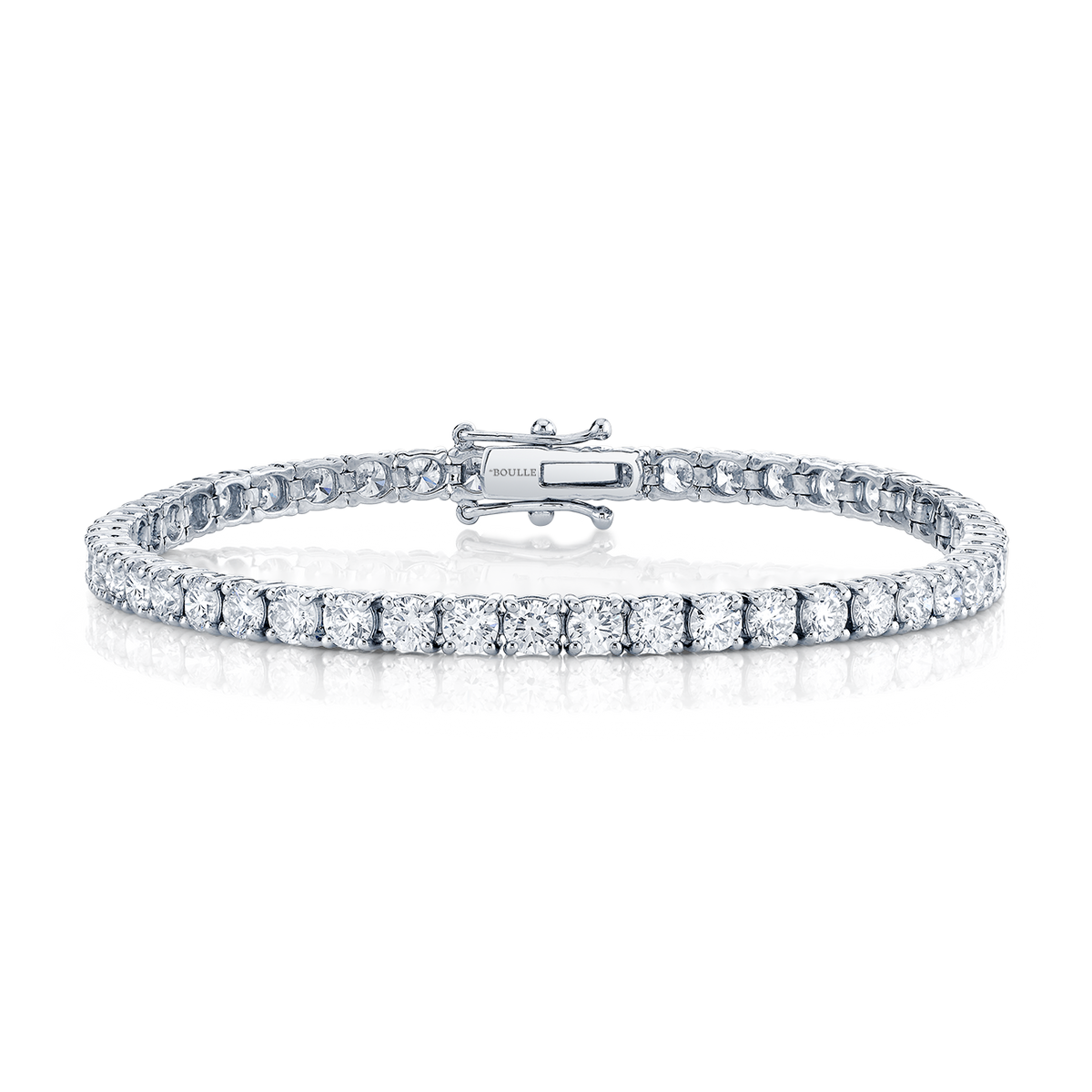 deBoulle Collection Classic Brilliant Diamond Tennis Bracelet in White Gold