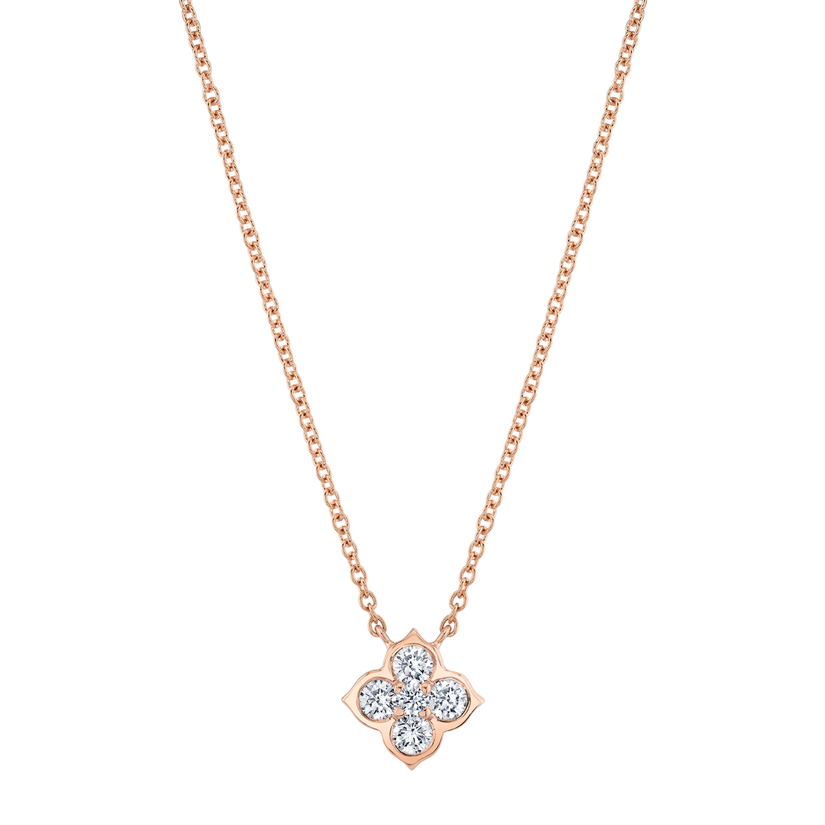 deBoulle Collection Pointed Clover Pendant in Rose Gold