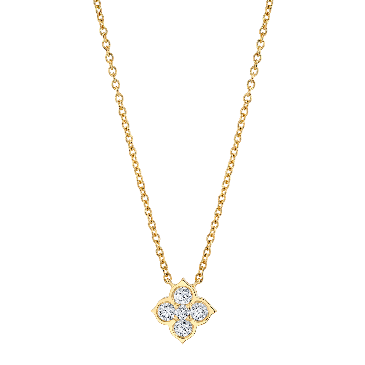 deBoulle Collection Pointed Clover Pendant in Yellow Gold