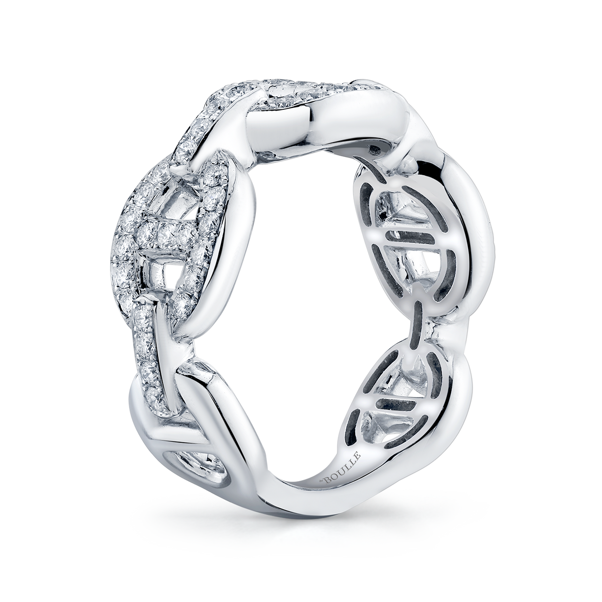 deBoulle Collection Chain Link Ring in White Gold