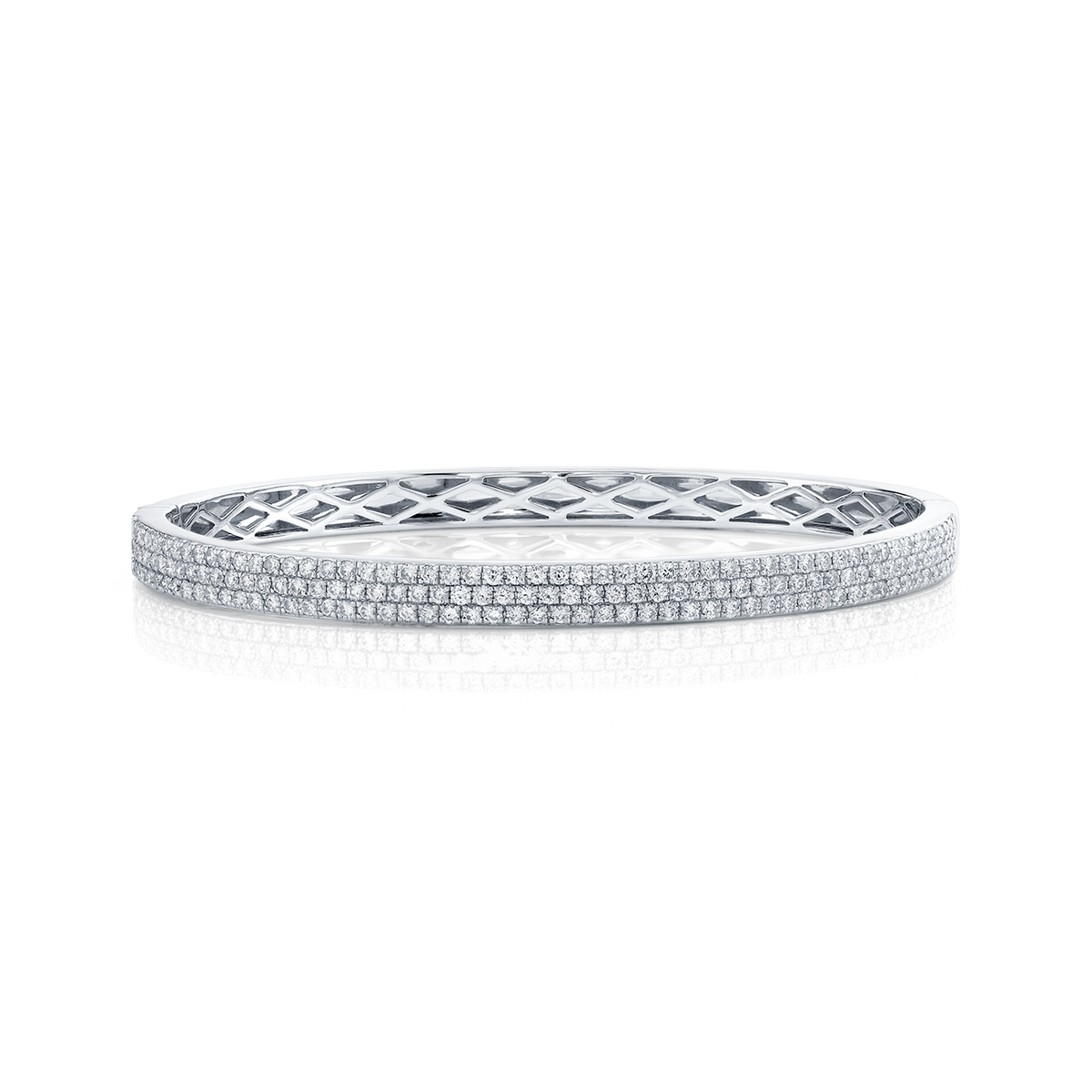 deBoulle Collection Pavé Diamond Bangle in White Gold