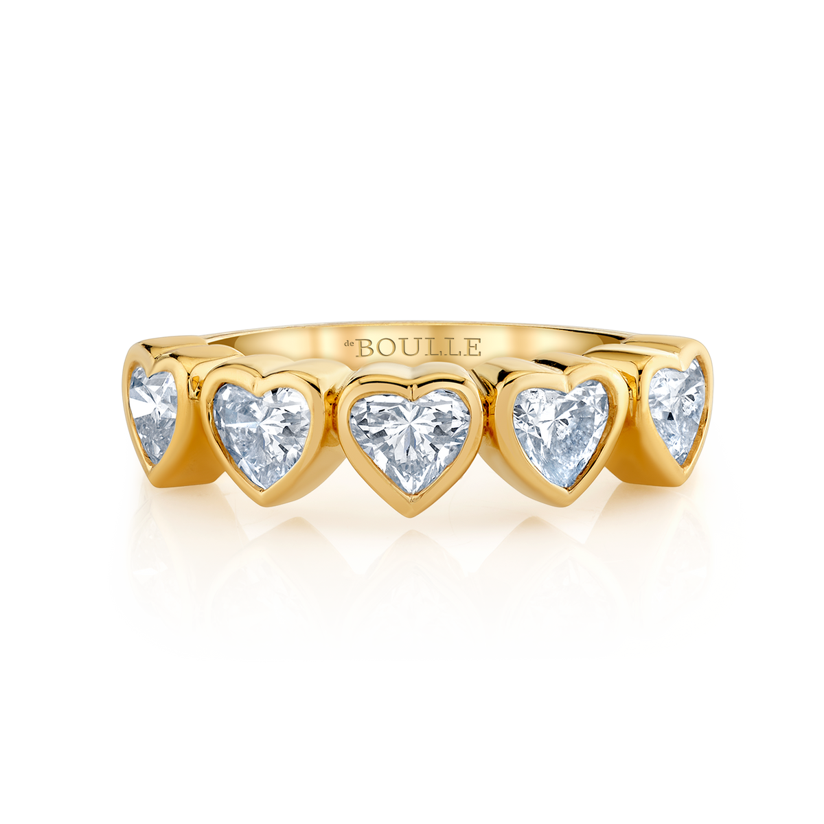 deBoulle Collection Classic Five Diamond Heart Ring