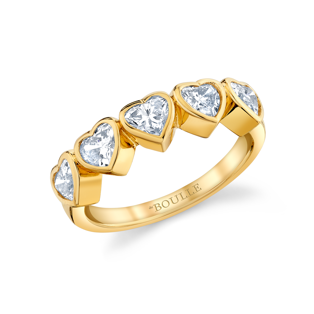 deBoulle Collection Classic Five Diamond Heart Ring