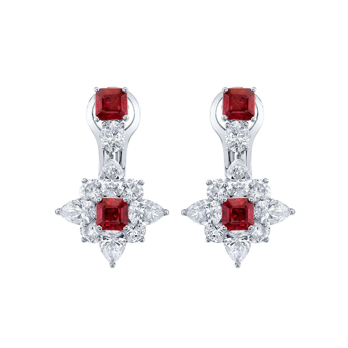 deBoulle Collection Ruby and Diamond Star Earrings