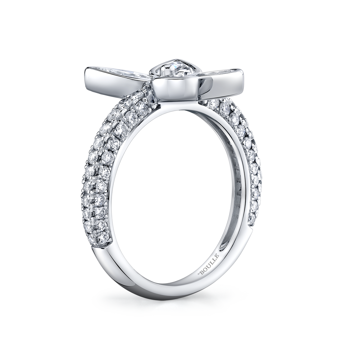 deBoulle Collection Pear Shape Diamond Flower Ring