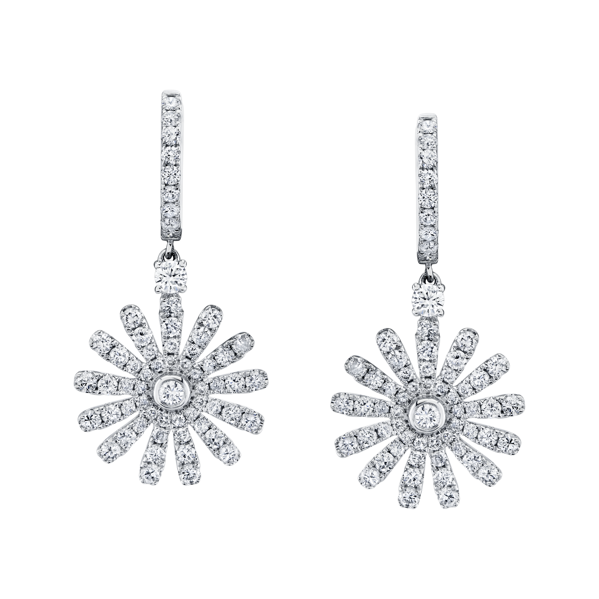 deBoulle Collection Petite Daisy Earrings in White Gold