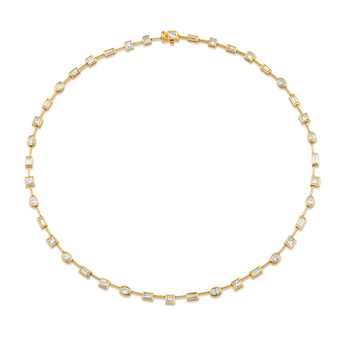 deBoulle Collection Mixed Cut Diamond Necklace in Yellow Gold