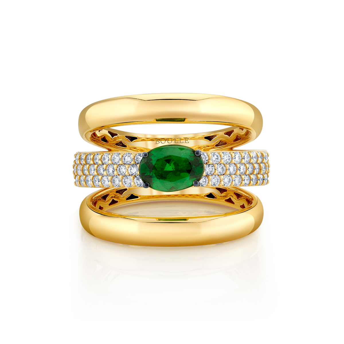 deBoulle Collection Tsavorite Three Row Ring