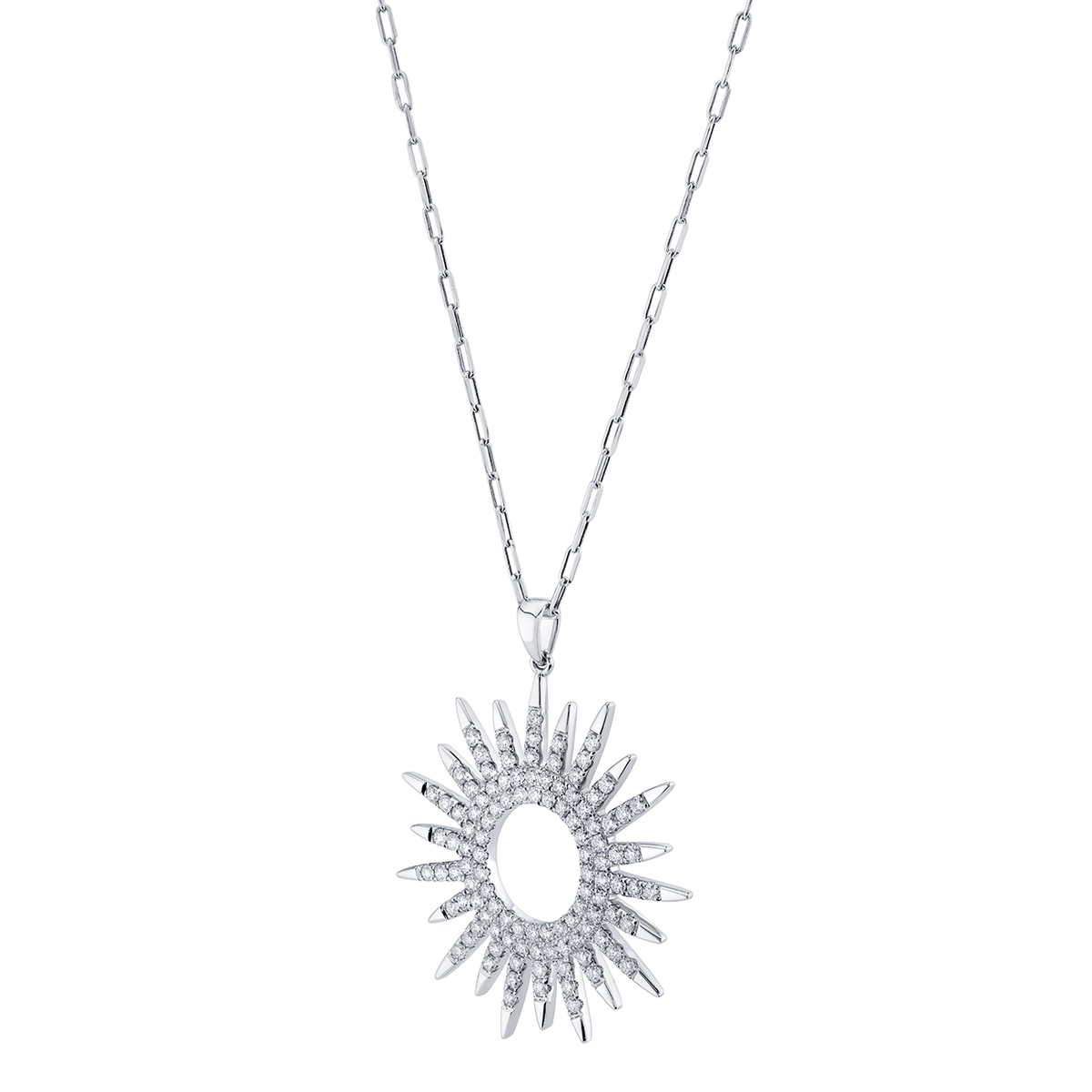 deBoulle Collection Sunburst Necklace in White Gold
