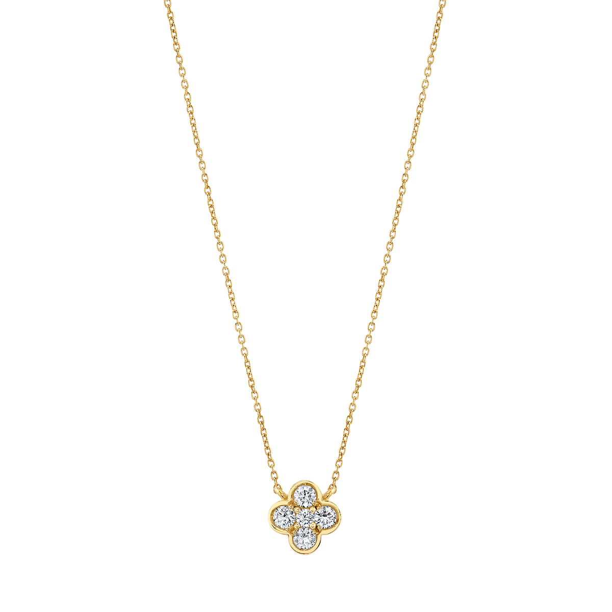 deBoulle Collection Clover Pendant with Diamonds in Yellow Gold