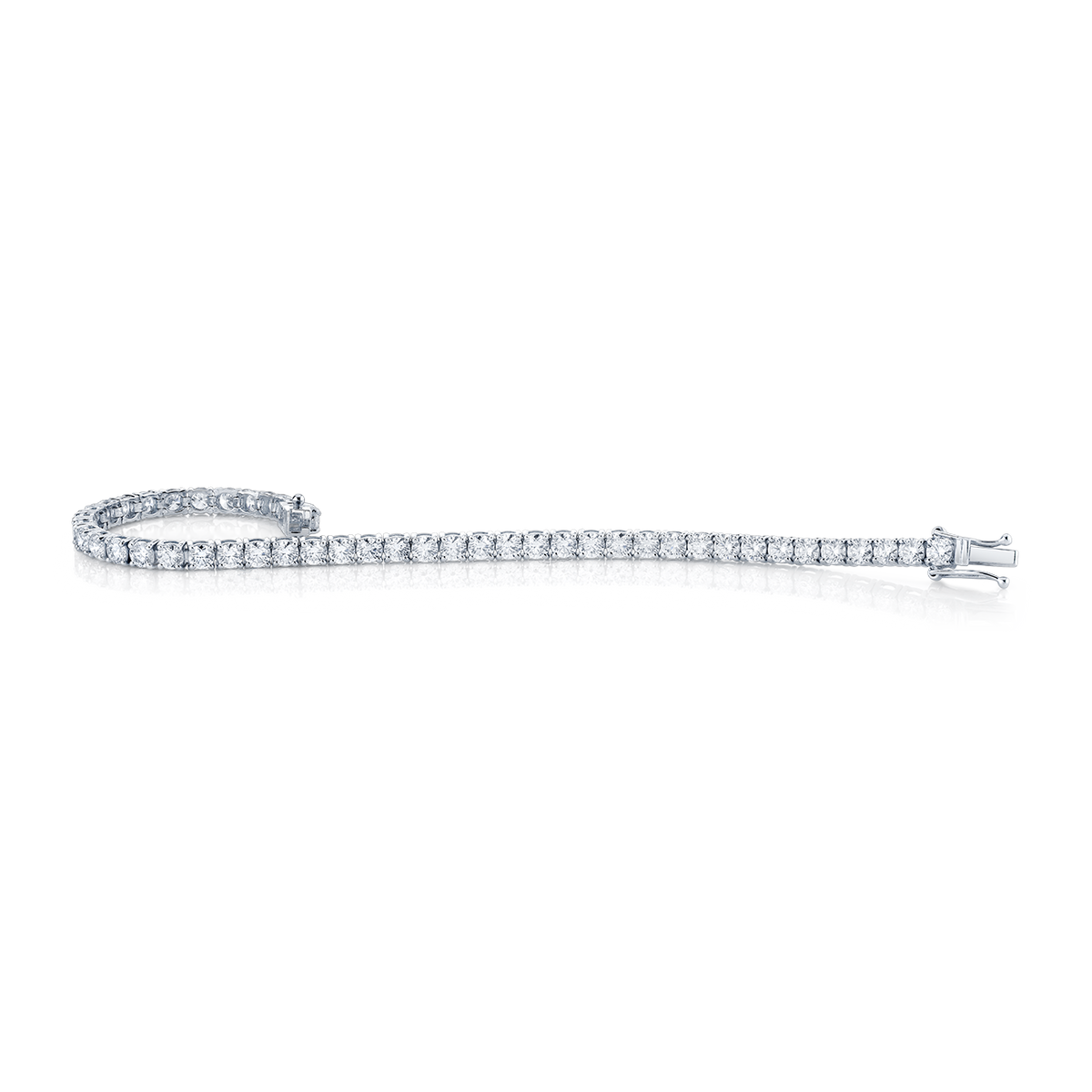 deBoulle Collection Classic Brilliant Diamond Tennis Bracelet in White Gold