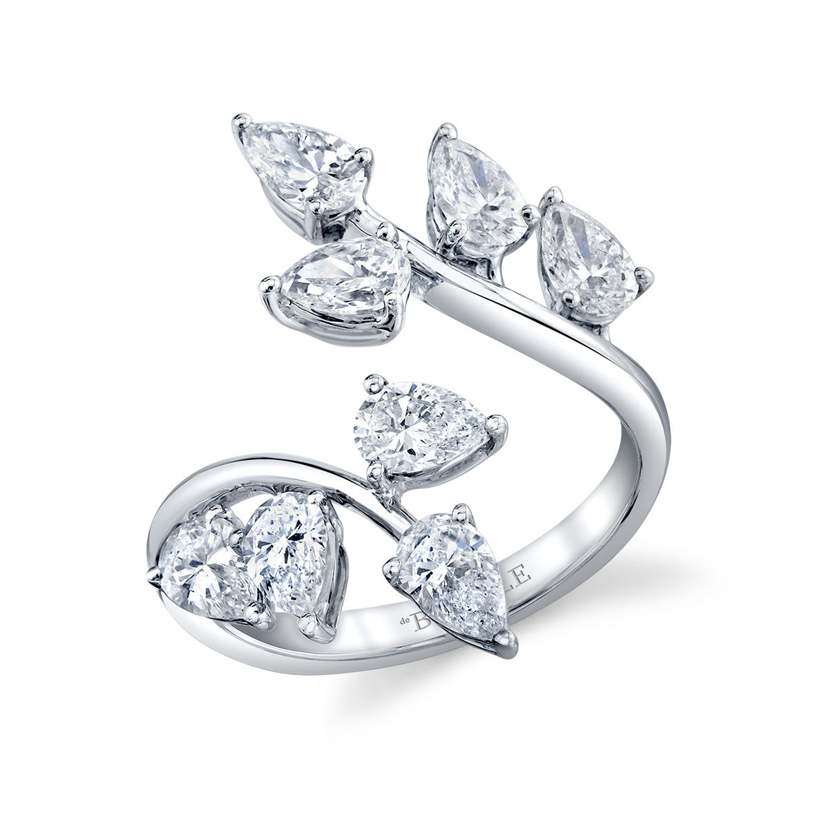 deBoulle Collection Bypass Ring with Pear-Shaped Diamonds