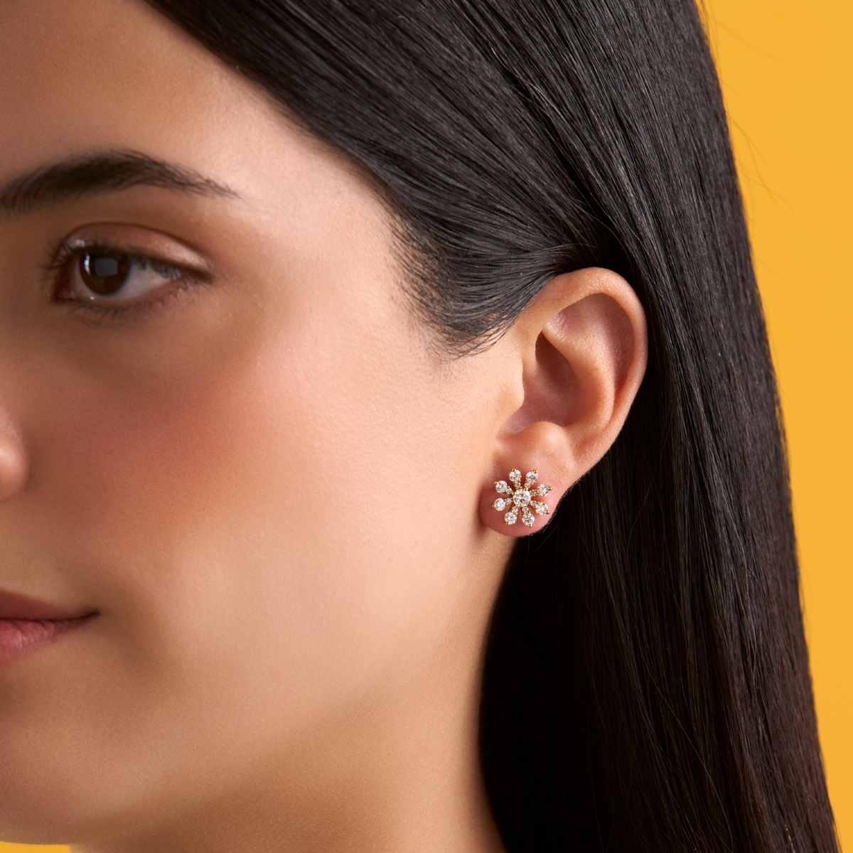 deBoulle Collection Bloom Earrings in Yellow Gold