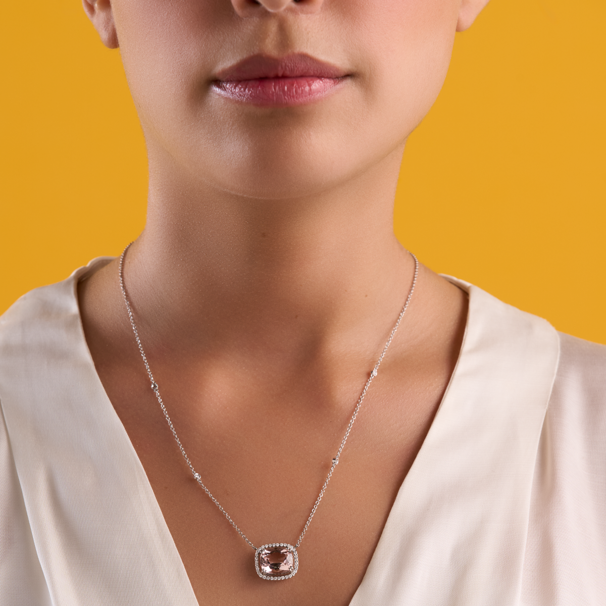 deBoulle Collection Morganite and Diamond Necklace
