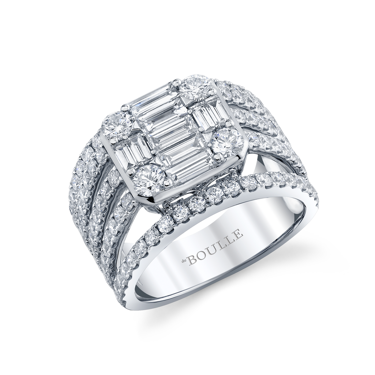 deBoulle Collection Cinq Ring in White Gold