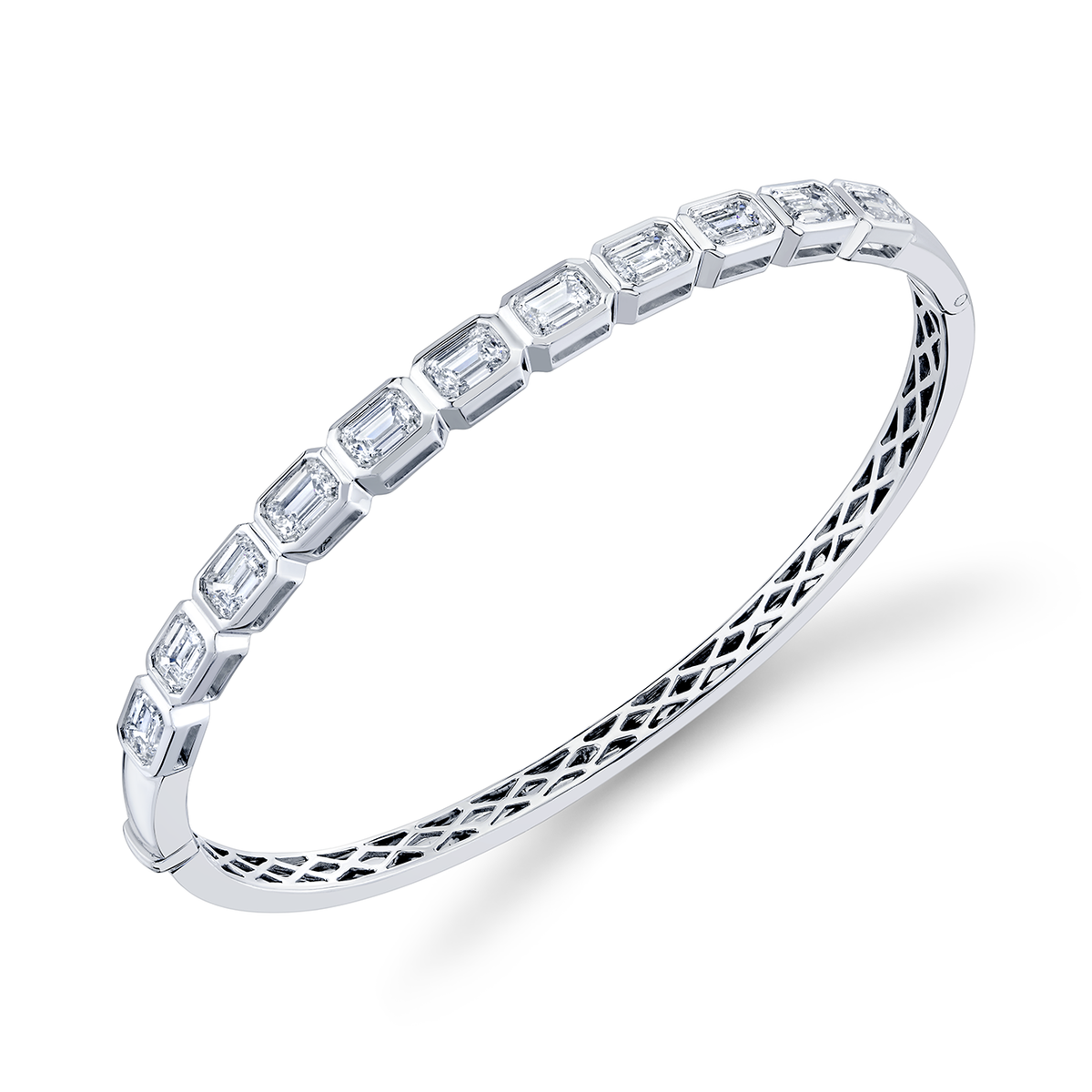 deBoulle Collection East West Emerald Diamond Bangle