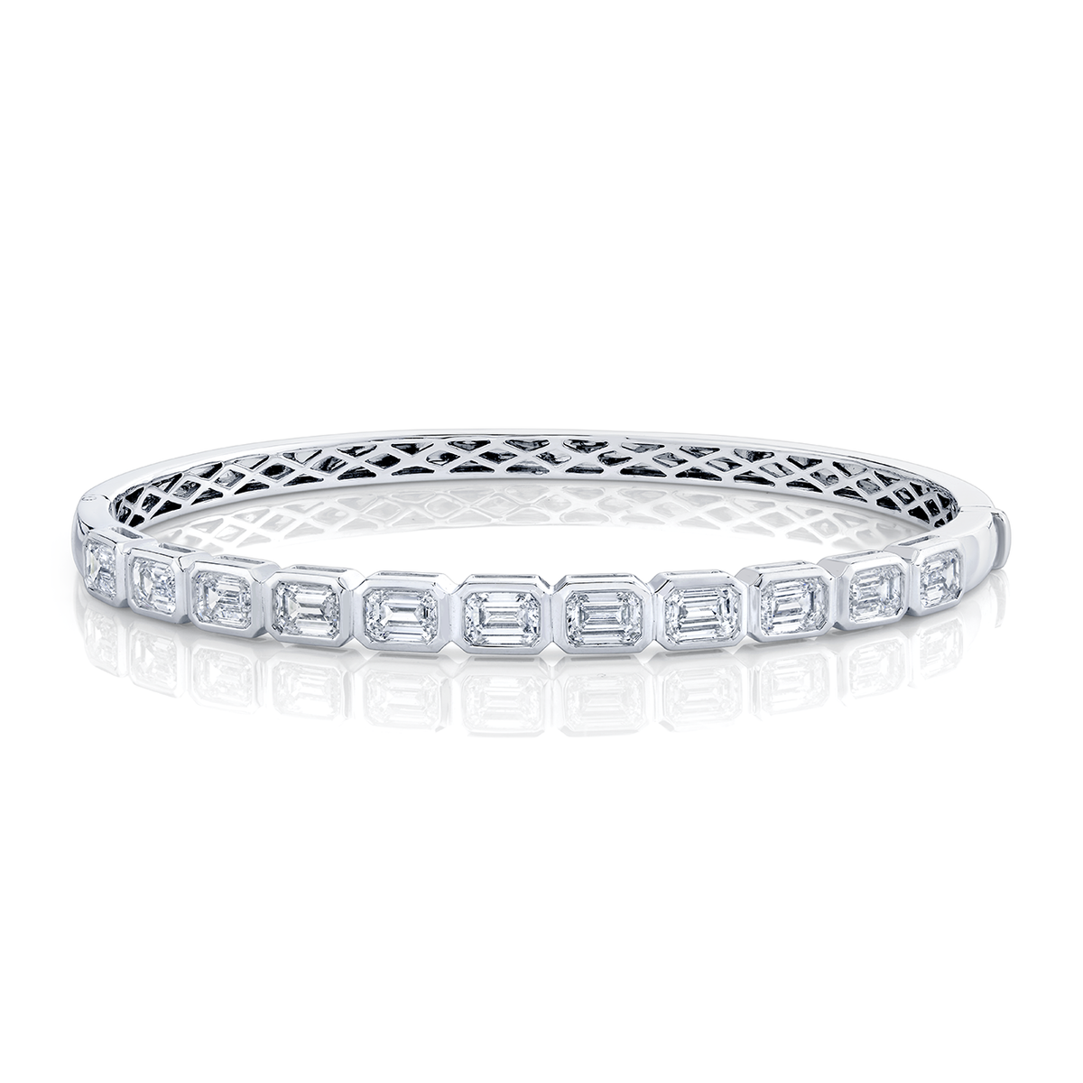 deBoulle Collection East West Emerald Diamond Bangle