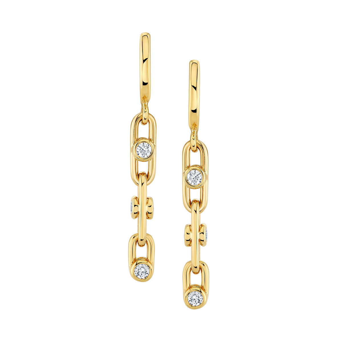 deBoulle Collection Small Link Diamond Dangle Earrings
