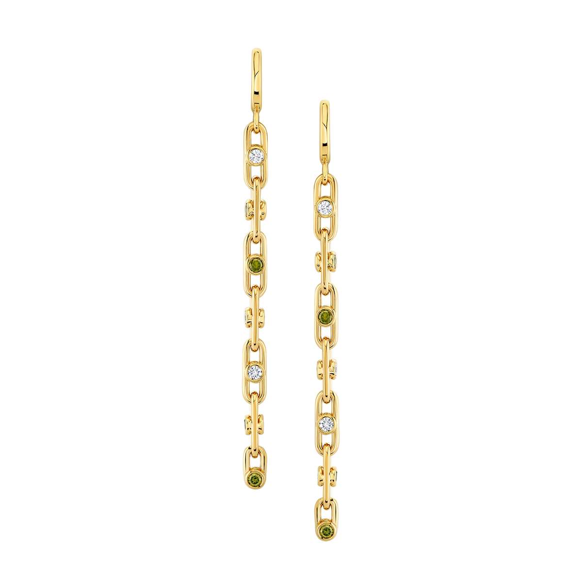 deBoulle Collection Green Diamond Dangle Earrings