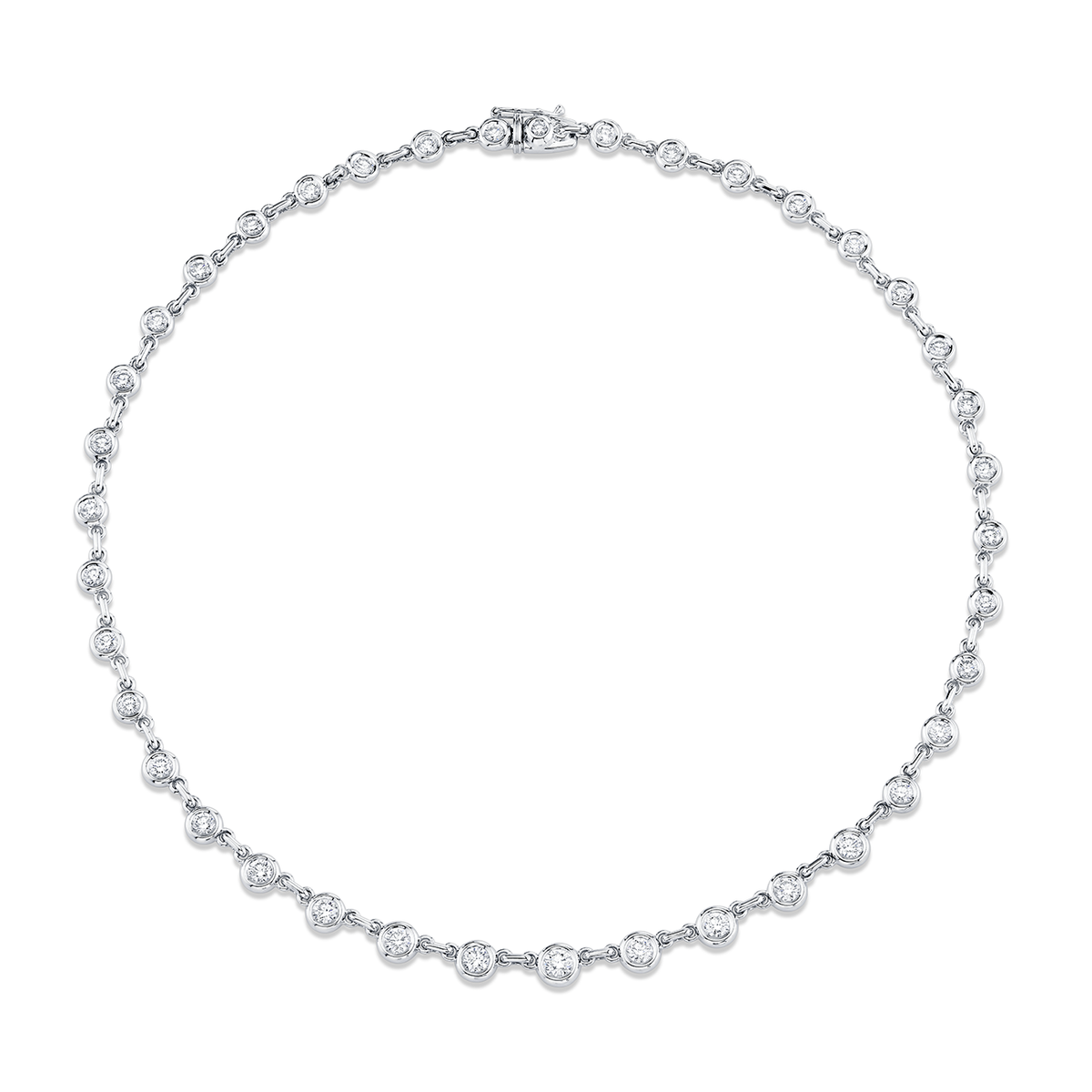 deBoulle Collection Bezel Set Diamond Necklace in White Gold