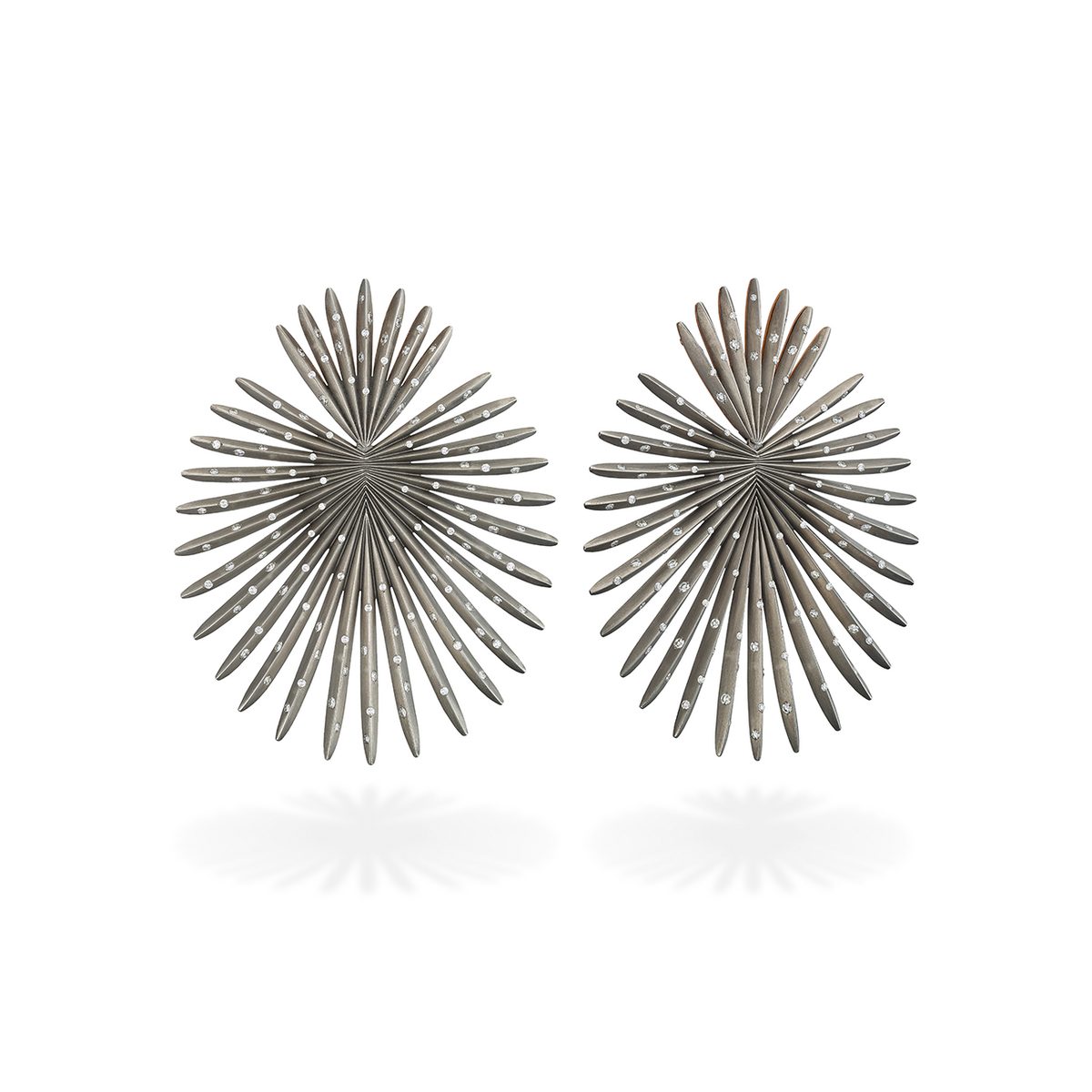 Small Palma Titanium Diamond Earrings
