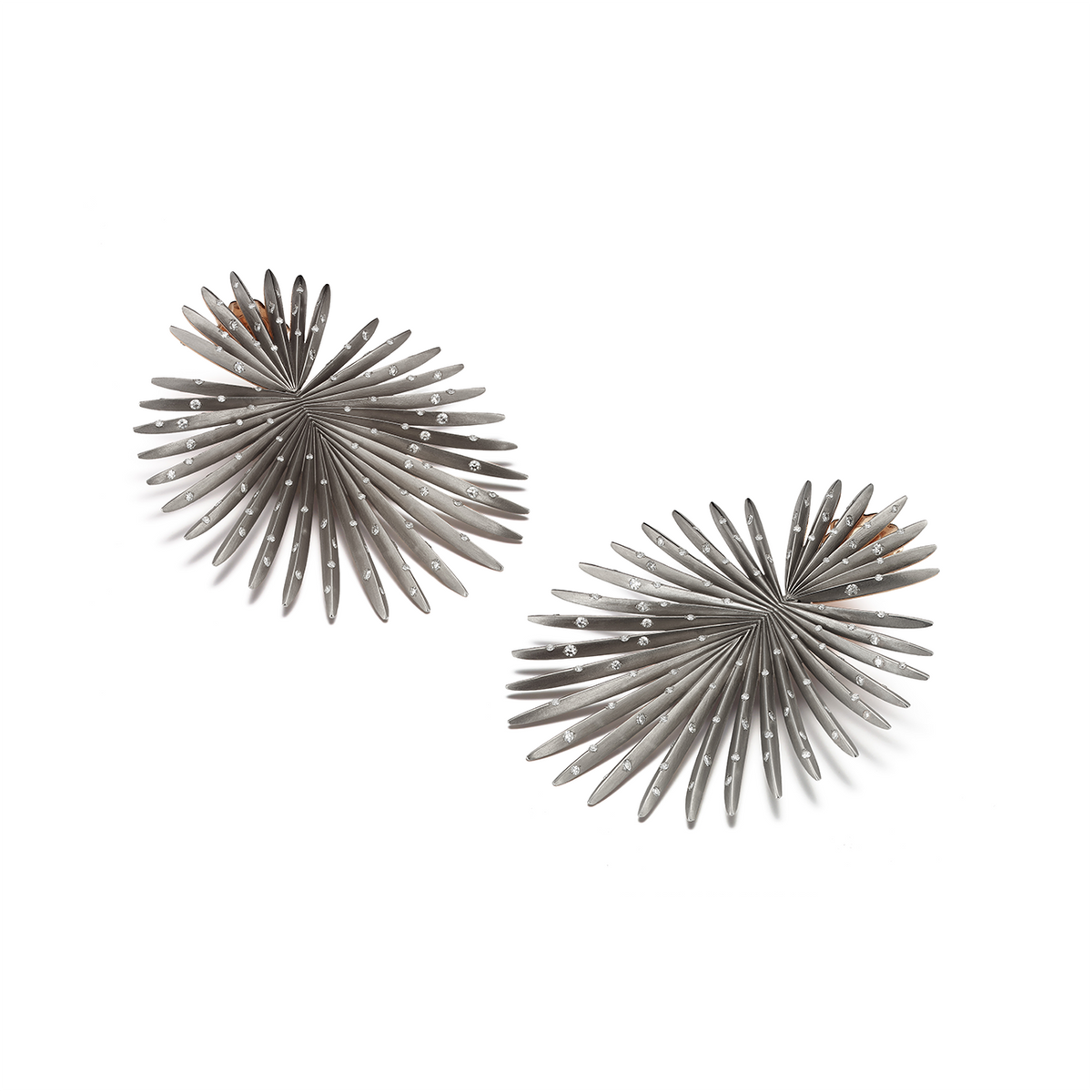 Small Palma Titanium Diamond Earrings