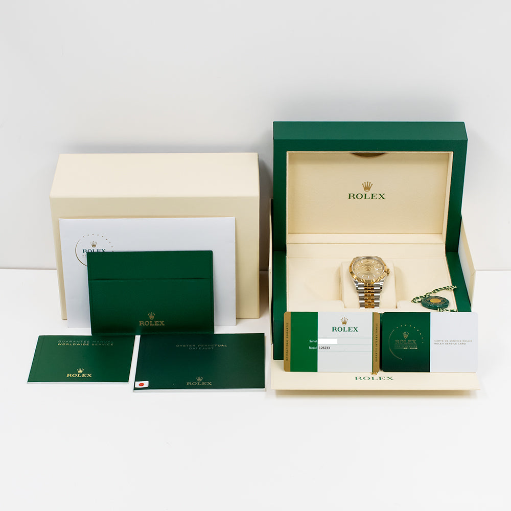 Rolex Datejust 36mm Champagne Palm Motif Dial 126233 (2019)