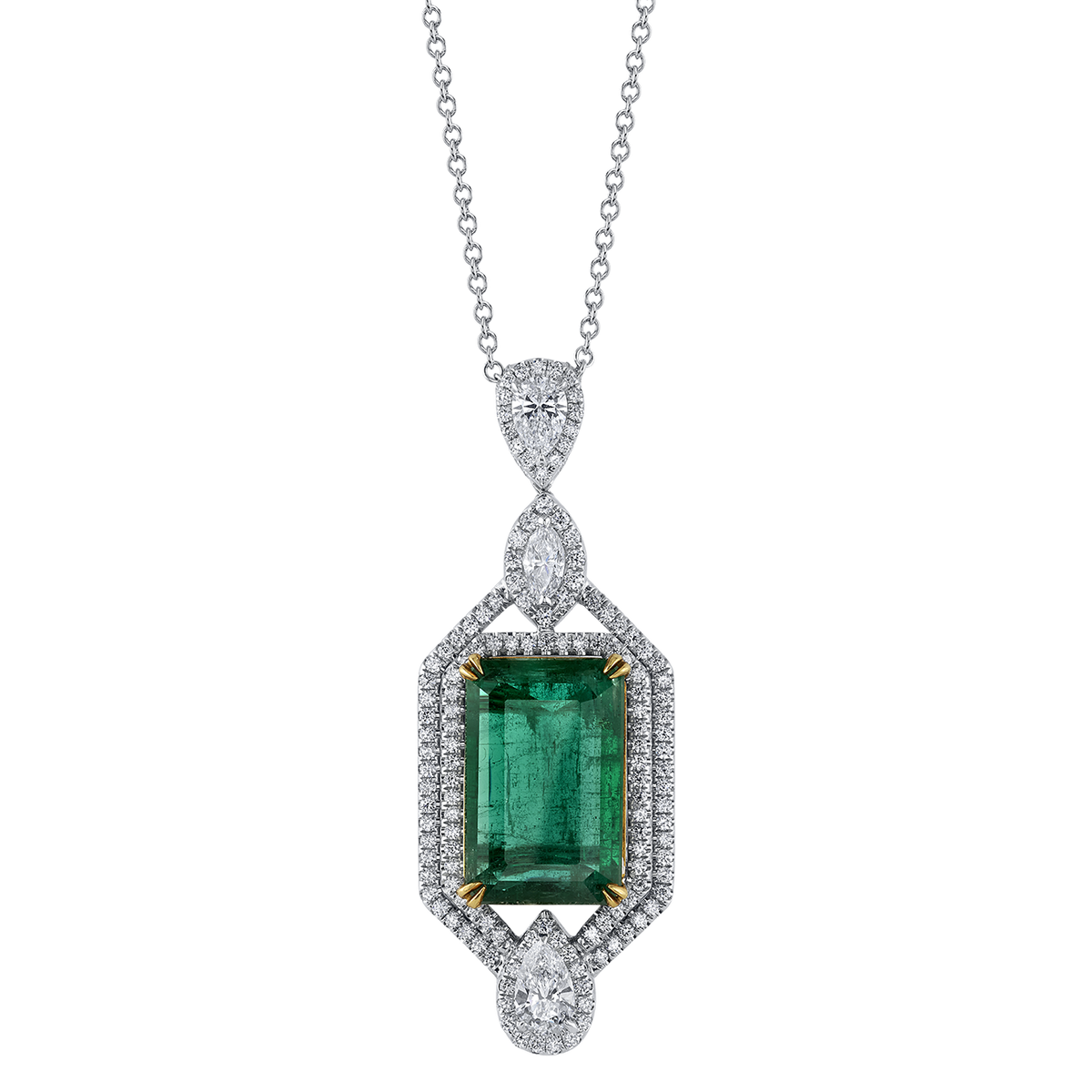 deBoulle High Jewelry Collection Art Deco Emerald Pendant