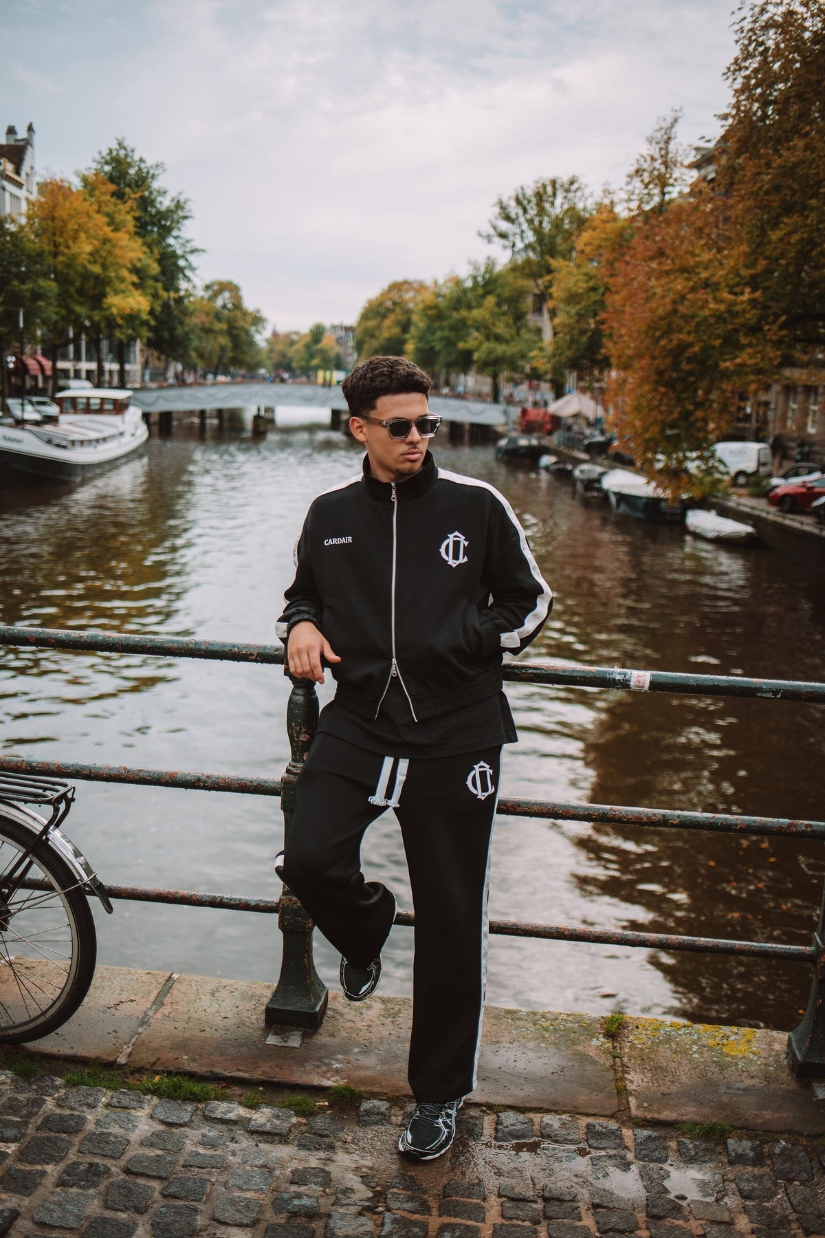 Cardair Club Emblem Track Pants - Black — XS — Top View
