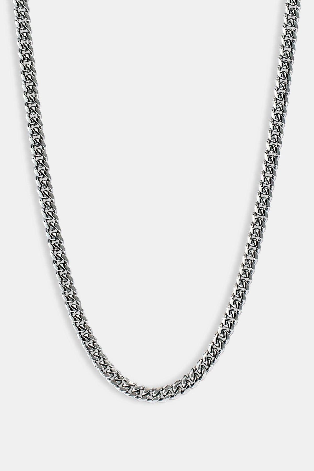 Cernucci Miami Cuban Chain - 8mm - White — 18" — Side View