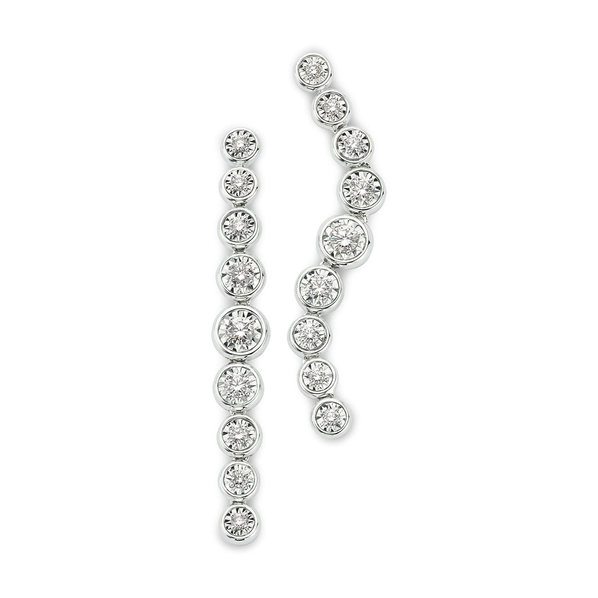 deBoulle Collection Emma Linear Drop Earrings in White Gold