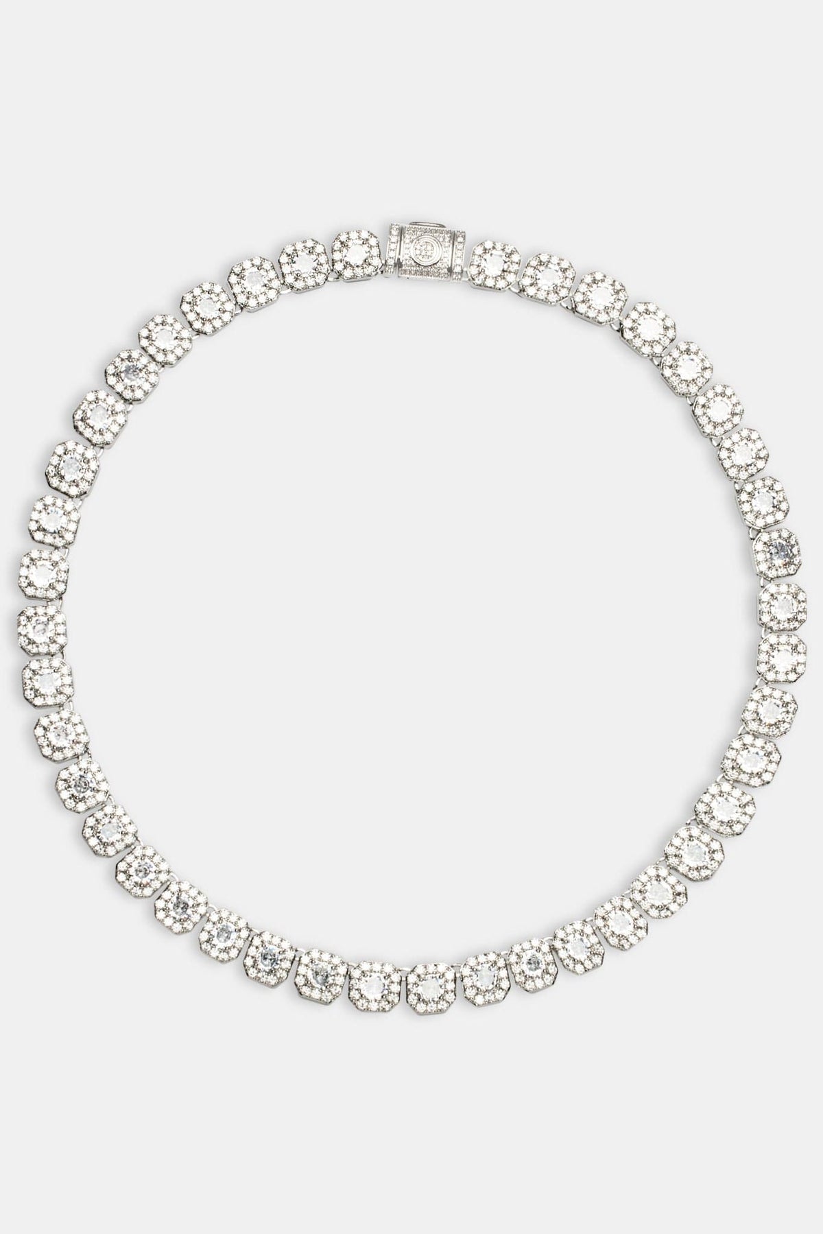 Cernucci Clustered Tennis Chain - 10mm - White — 18" — Top View