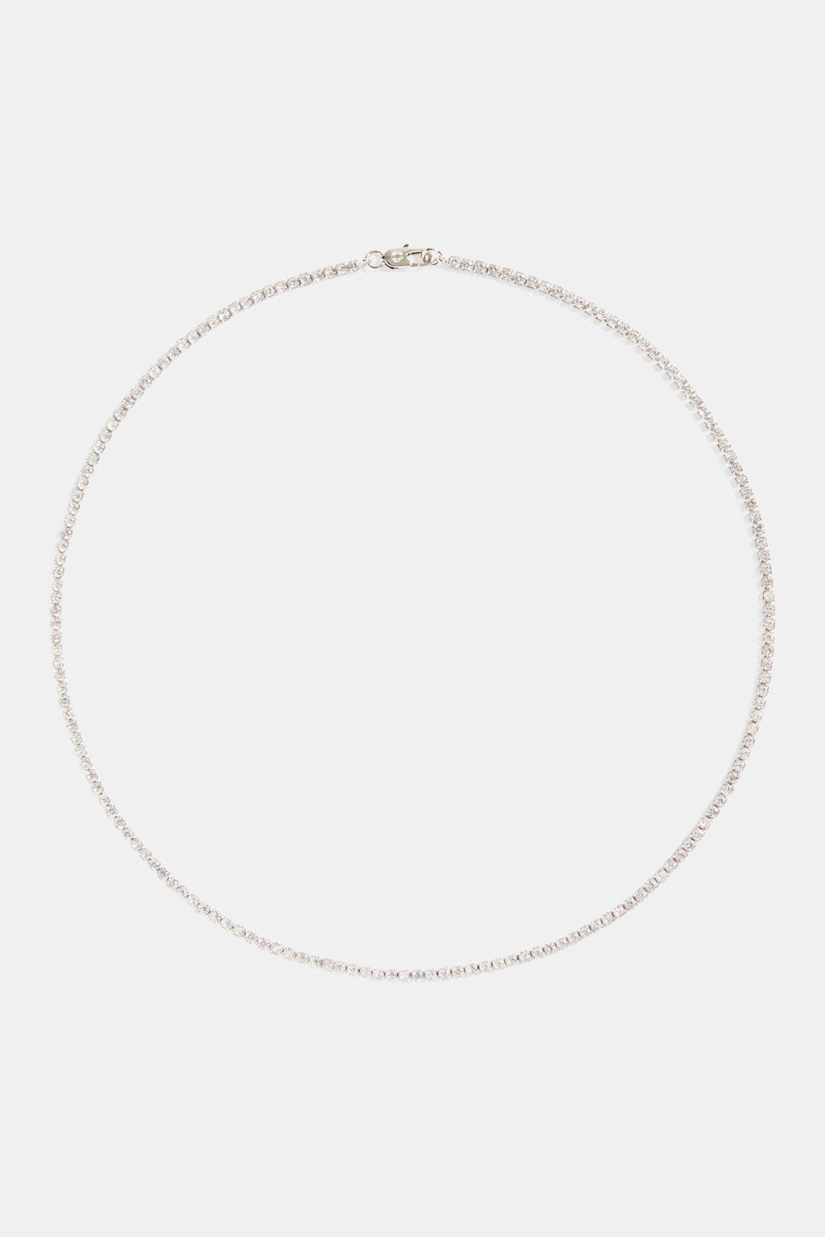 Cernucci 2.5mm Micro Tennis Chain — 16" — Top View