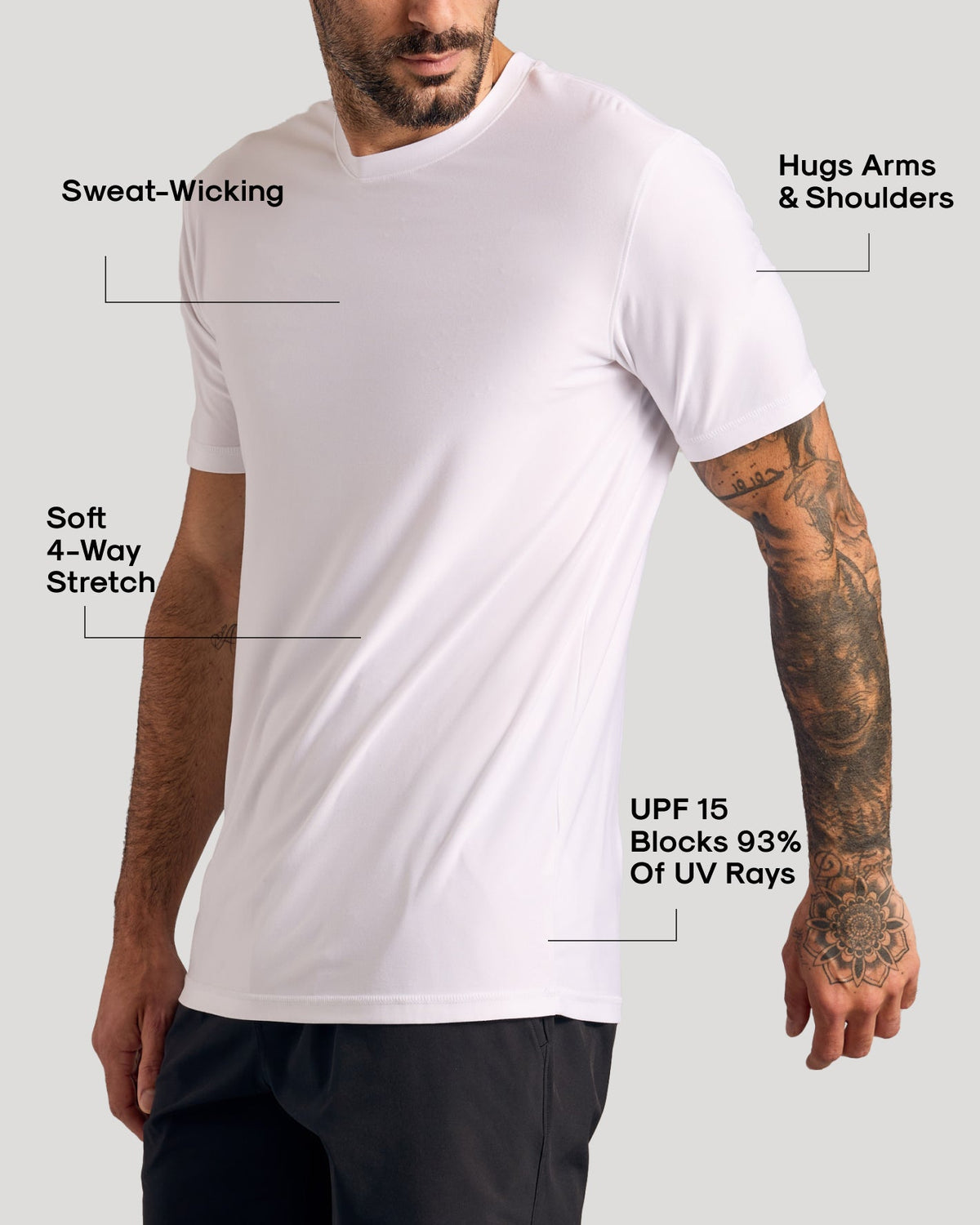 All White Active Crew Neck 3-Pack