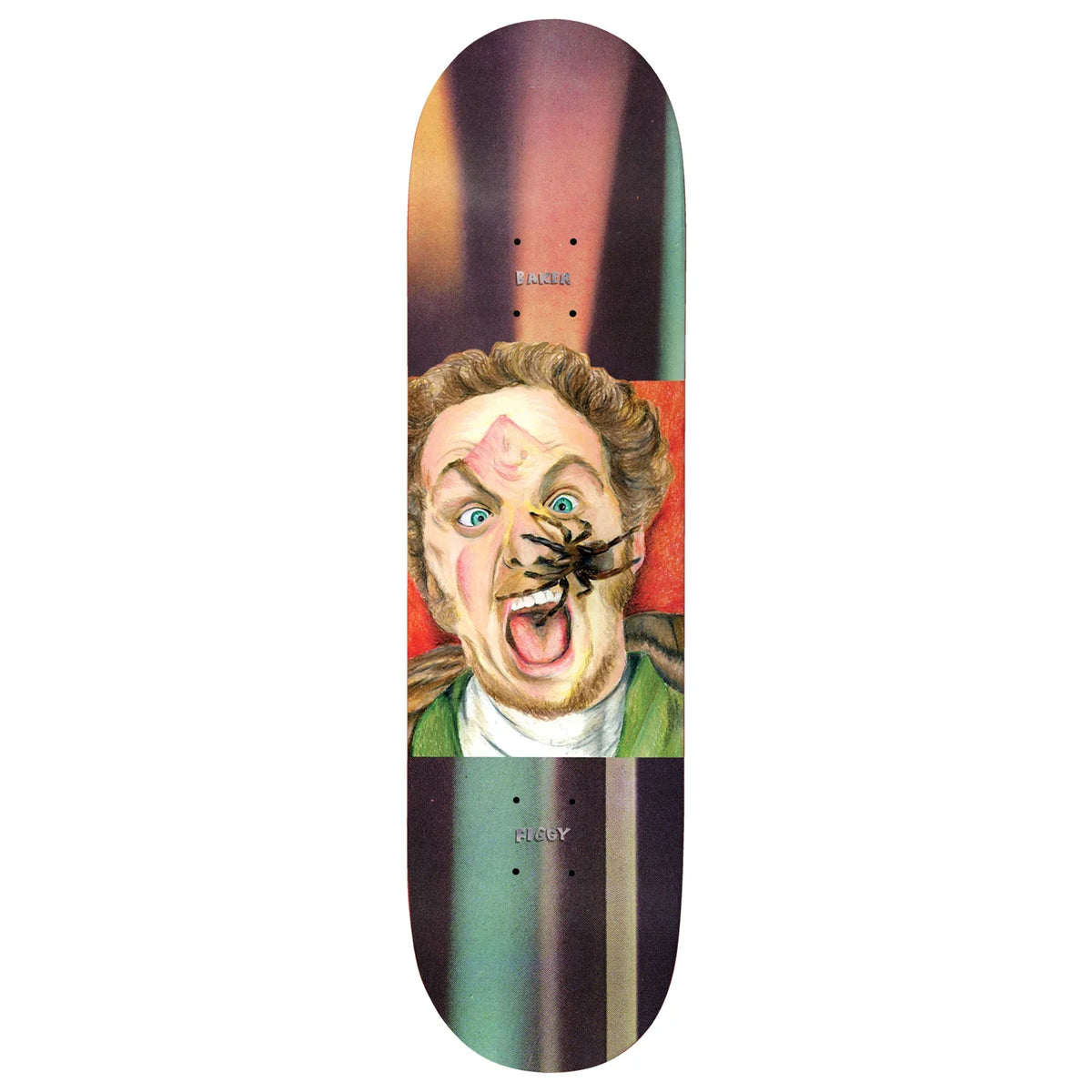 Baker Skateboards Figgy Block Busters Pro Model Skateboard Deck 8.475" — art by Kevin Spanky Long, mellow concave, 100% Hard Rock Canadian Maple